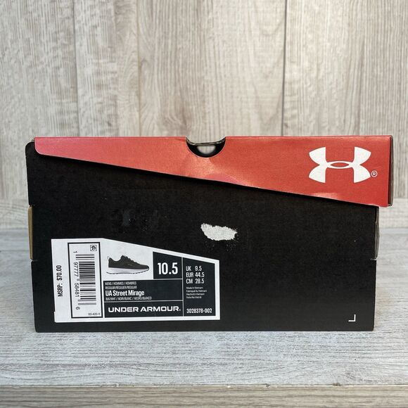 Under Armour UA Street Mirage Black White Men\'s Size 10.5 Sneakers Shoes New